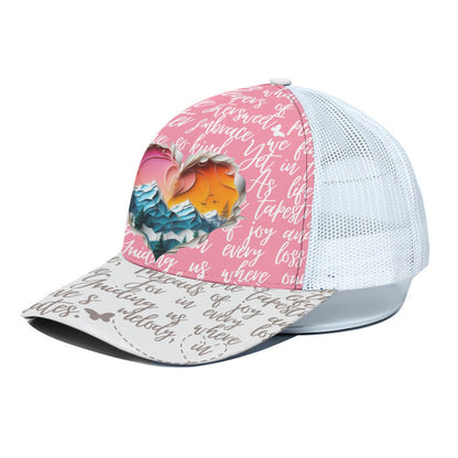 Pink Love of Nature Hat With White Half-mesh