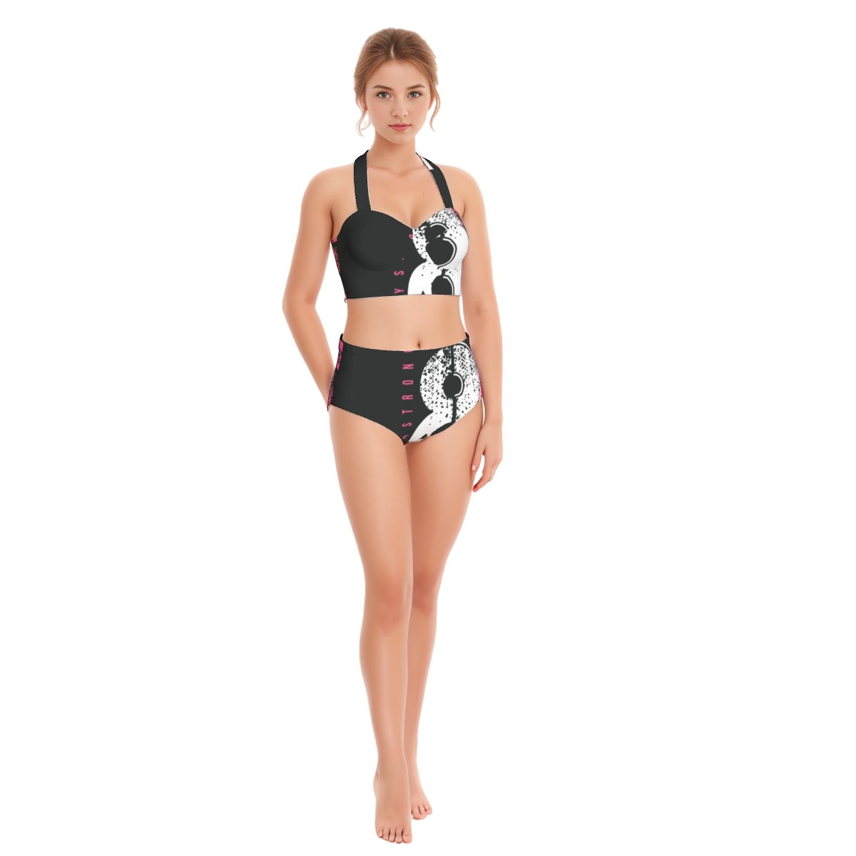 88 Black Women's Swimsuit Set With Halter