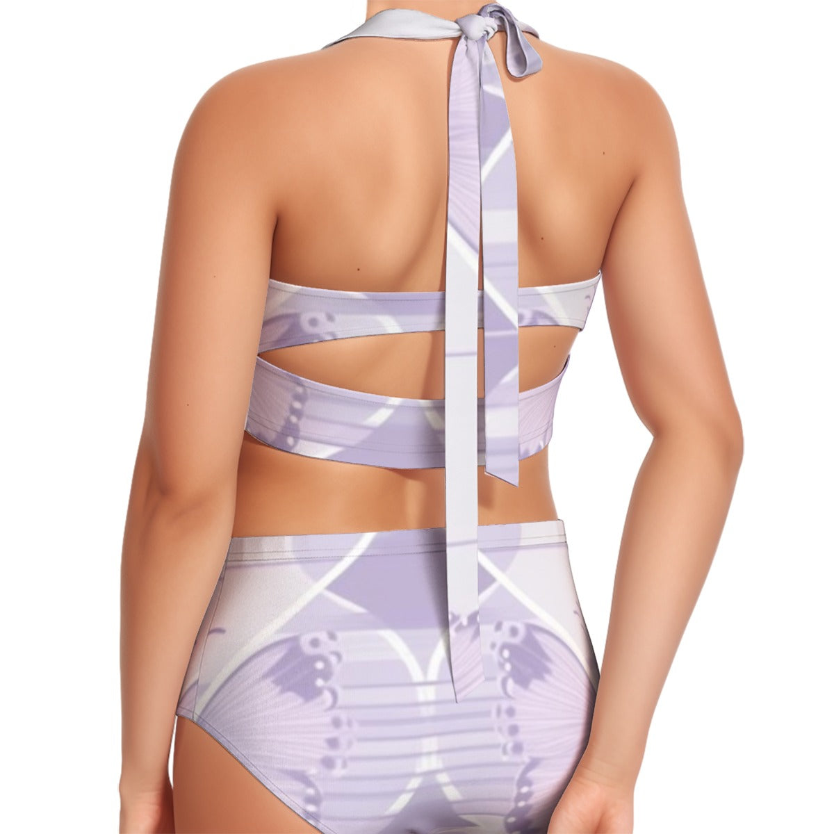 Purple Mariposa - AOP Women's Swimsuit Set With Halter