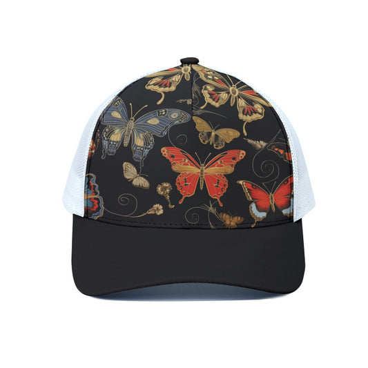 Shanghai Butterflies Trucker Hat With White Half-mesh