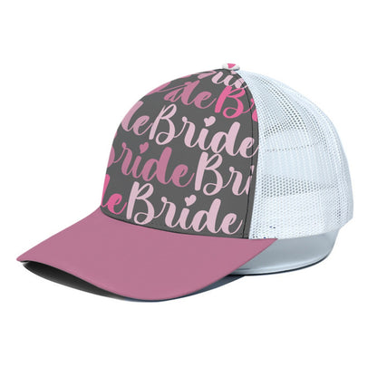 Bride Bridal Wedding Trucker Hat With White Half-mesh