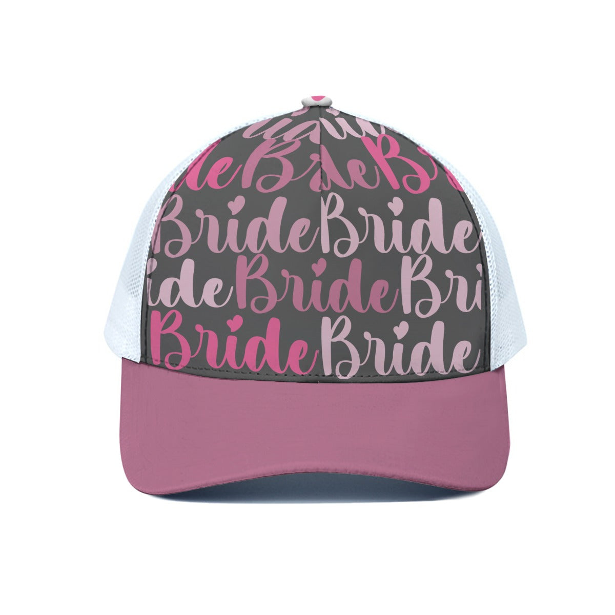 Bride Bridal Wedding Trucker Hat With White Half-mesh