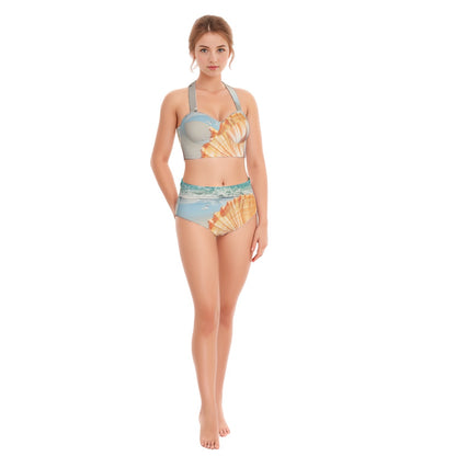 Venus of the Sea - AOP Women's Swimsuit Set With Halter