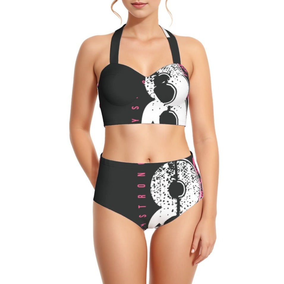 88 Black Women's Swimsuit Set With Halter