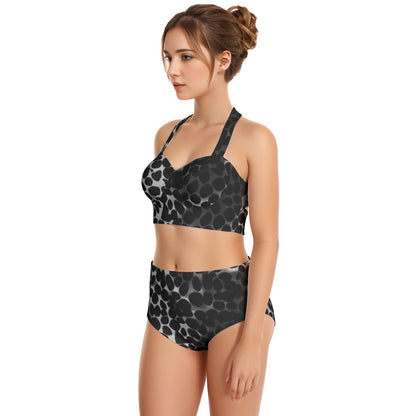 Spotted Women's Swimsuit Set With Halter