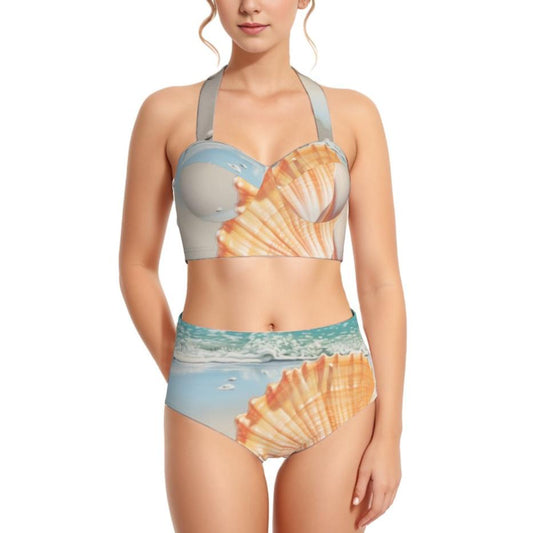 Venus of the Sea - AOP Women's Swimsuit Set With Halter