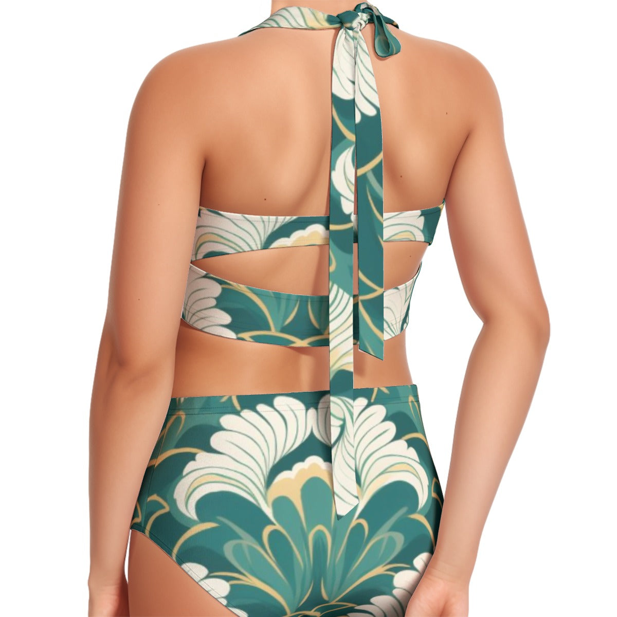 The Font Women's Swimsuit Set With Halter