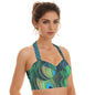 Peacock Feathers Women's Swimsuit Set With Halter