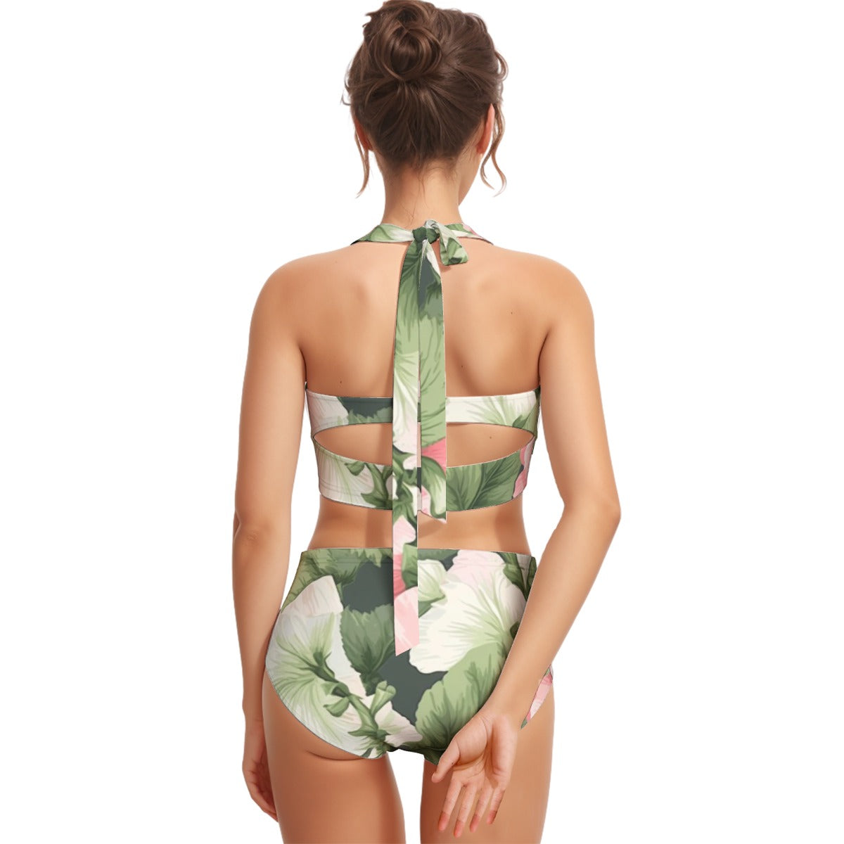 Blush & Bloom Women's Swimsuit Set With Halter