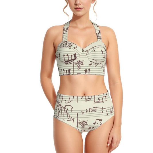 La Musica - AOP Women's Swimsuit Set With Halter