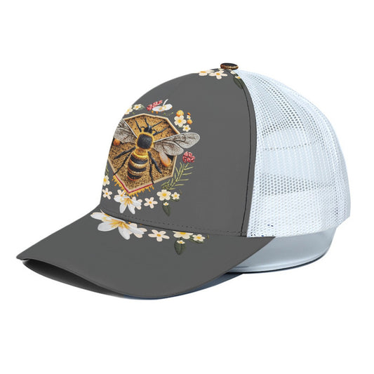 Bee Sweet Trucker Hat With White Half-mesh