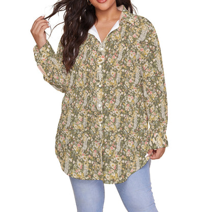 Blush & Bloom Women's Shirt (Plus Size) AOP