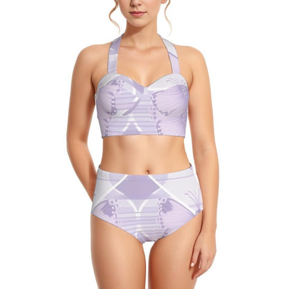 Purple Mariposa - AOP Women's Swimsuit Set With Halter