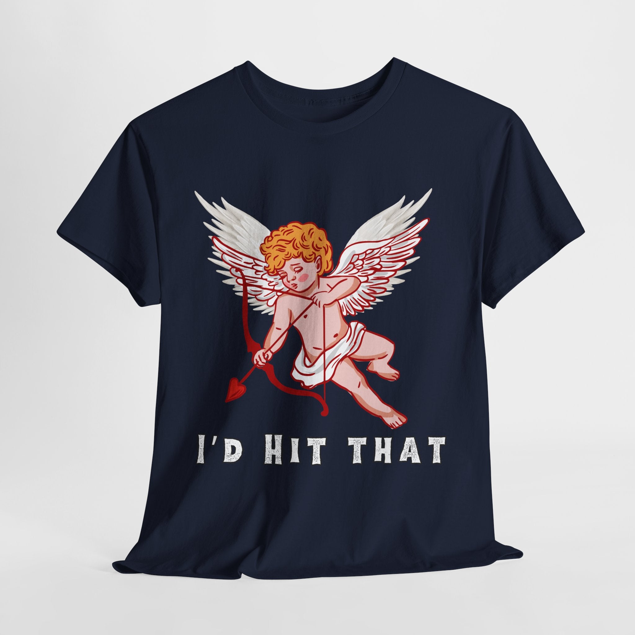 Cupid Inspired Unisex Heavy Cotton Tee - 'I’d Hit That' Graphic Shirt