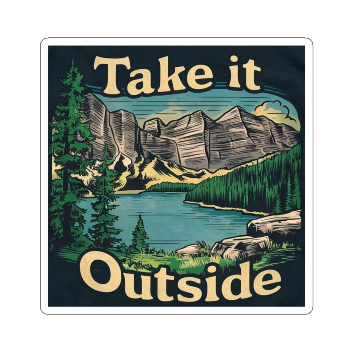 Take It Outside Outdoorsy Kiss-Cut Stickers