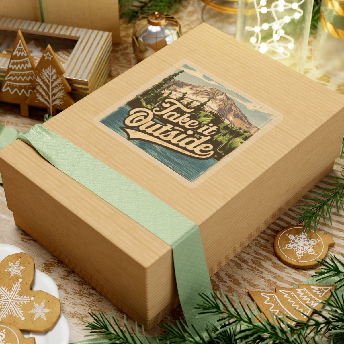 Take it Outside Mountain Lake - Kiss-Cut Stickers
