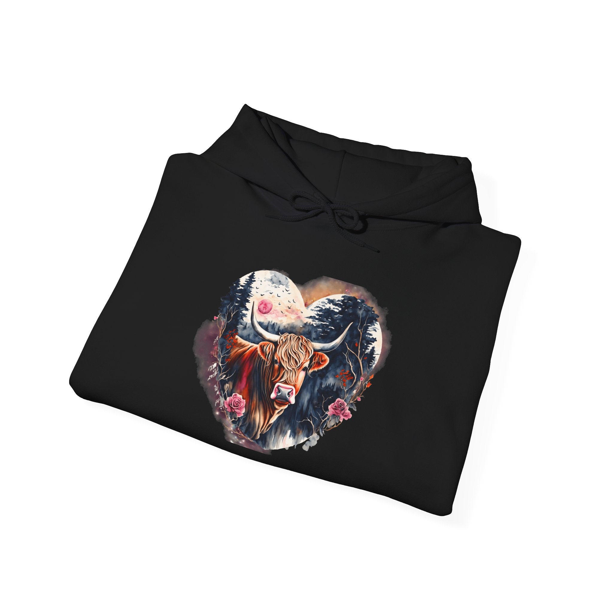 Love of Highland Heffer - Unisex Heavy Blend™ Hooded Sweatshirt - Spruced Roost