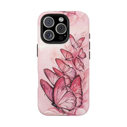 Pink Butterflies - Tough Case for iPhone 14, 15, 16