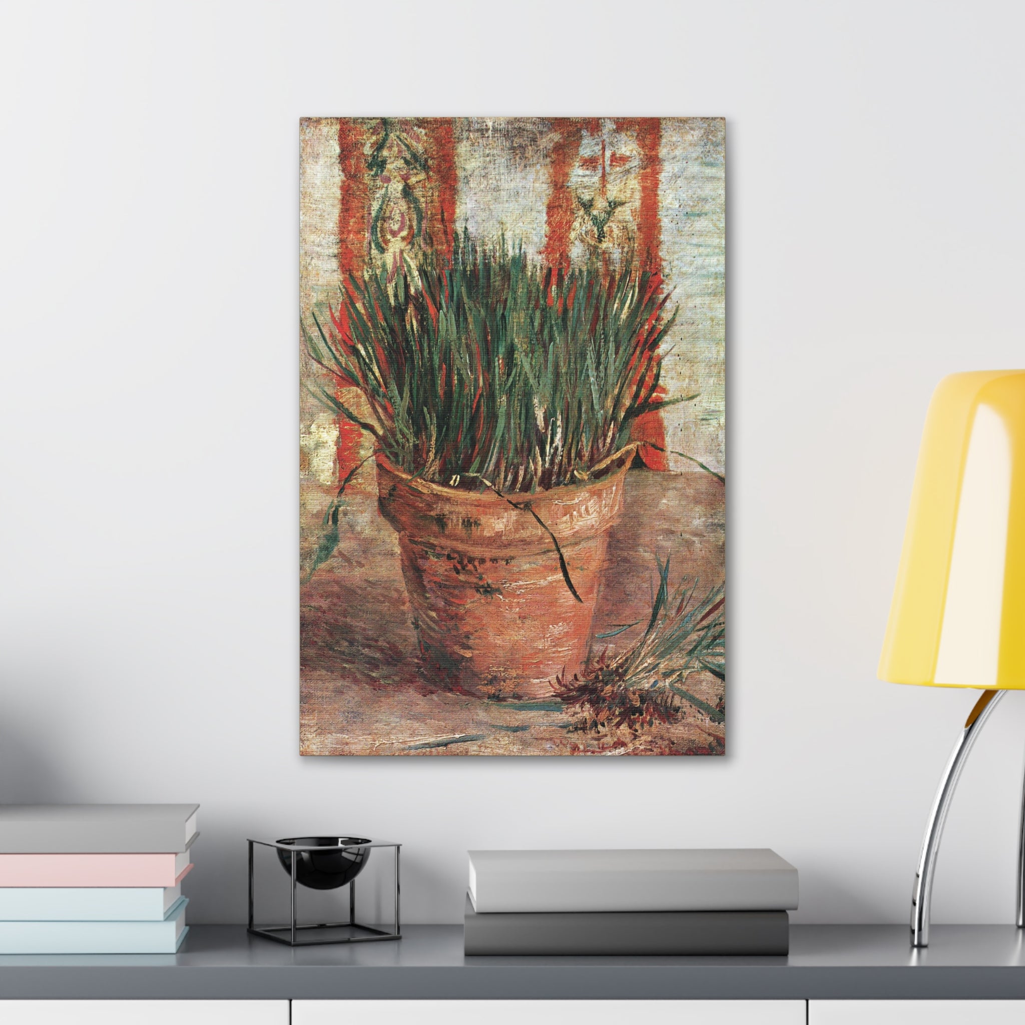 Flowerpot with Chives - Vincent van Gogh - Canvas Gallery Wraps - Spruced Roost