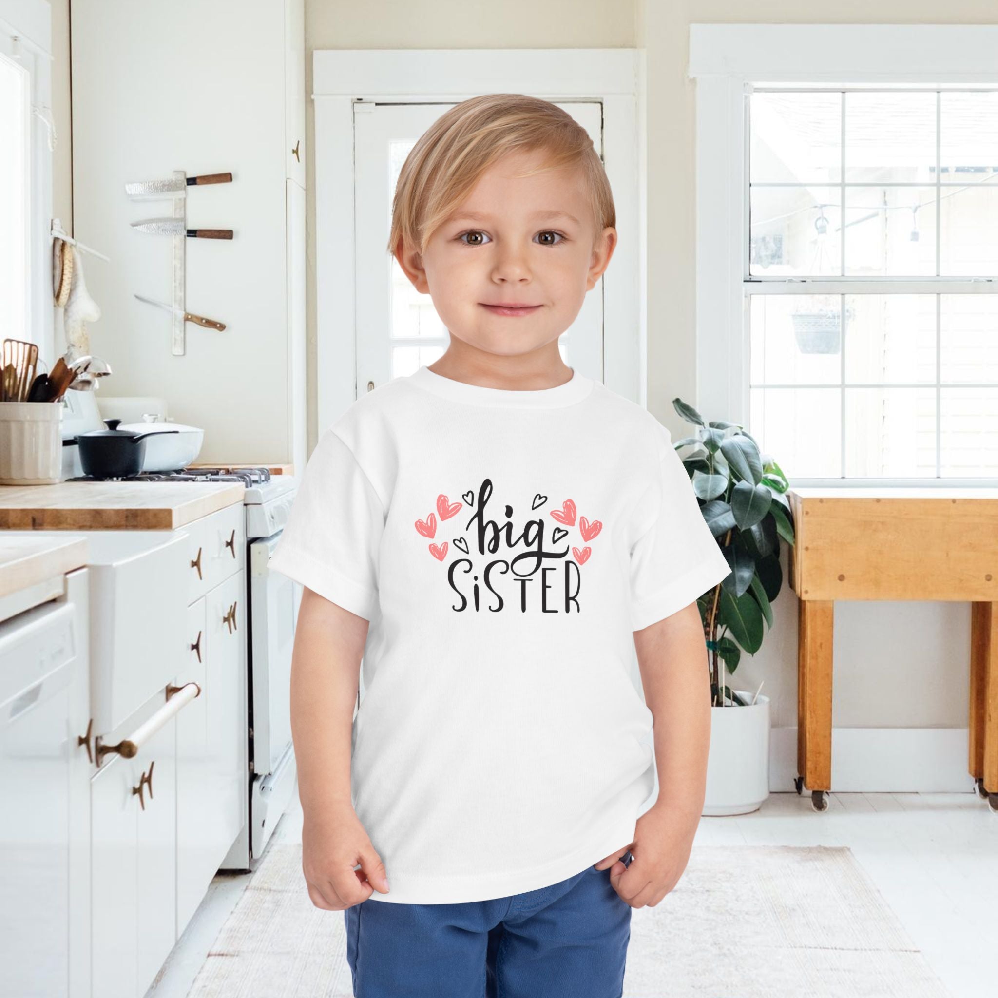 Big Sister Hearts - Toddler Tee with Heart Design