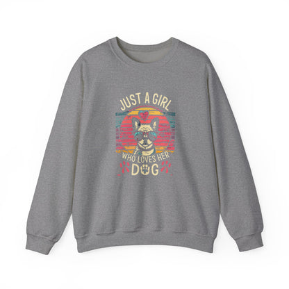 Just a girl who loves her Dog - Unisex Heavy Blend™ Crewneck Sweatshirt