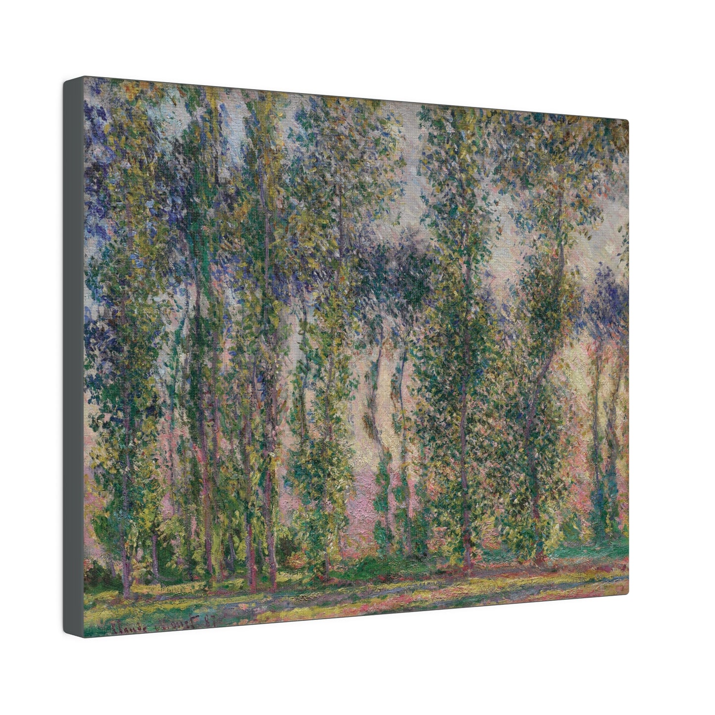 Poplars at Giverny 1887 Claude Monet - Matte Canvas, Stretched, 0.75"