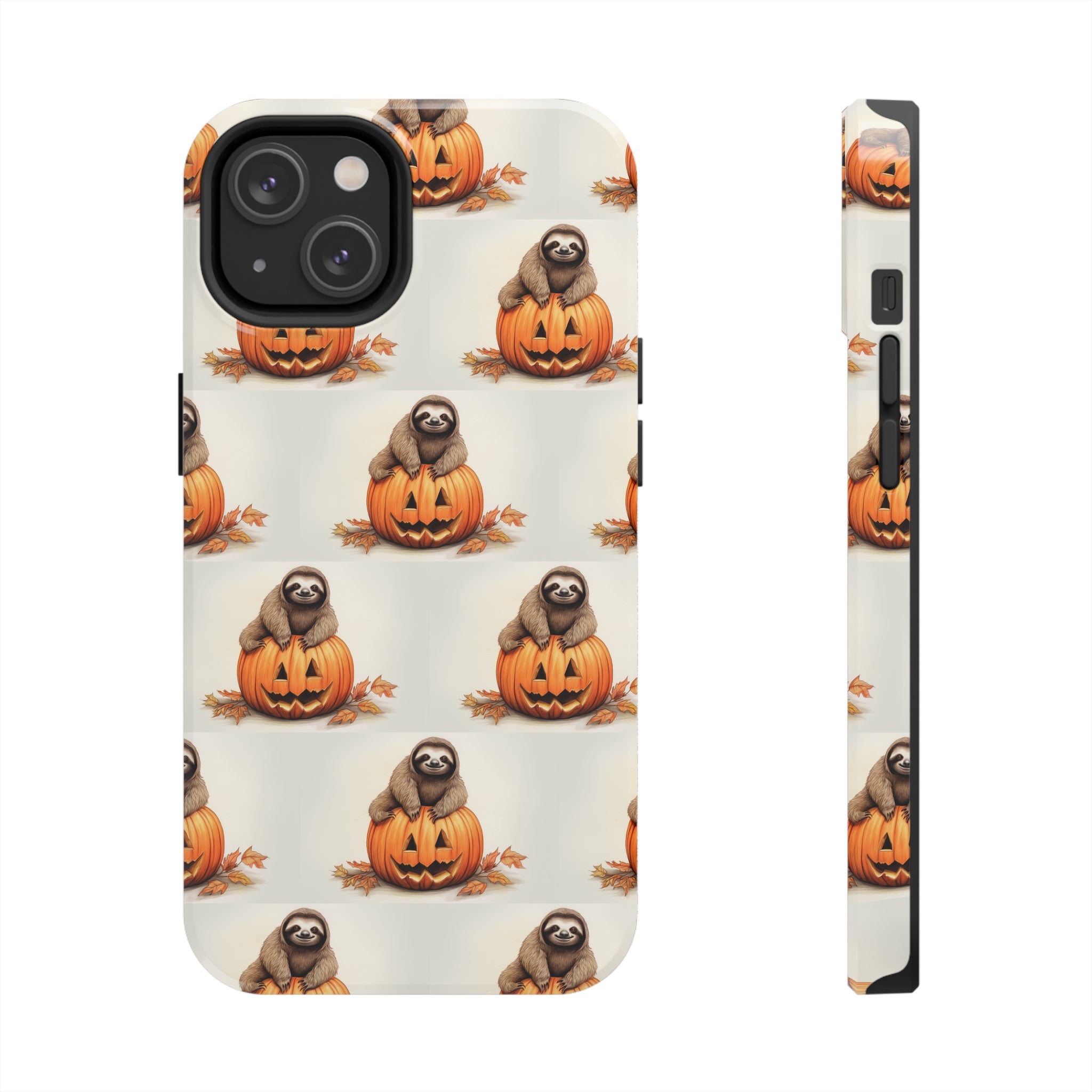 Happy Halloween Sloth on Pumpkin - Tough iPhone Cases -21 Sizes