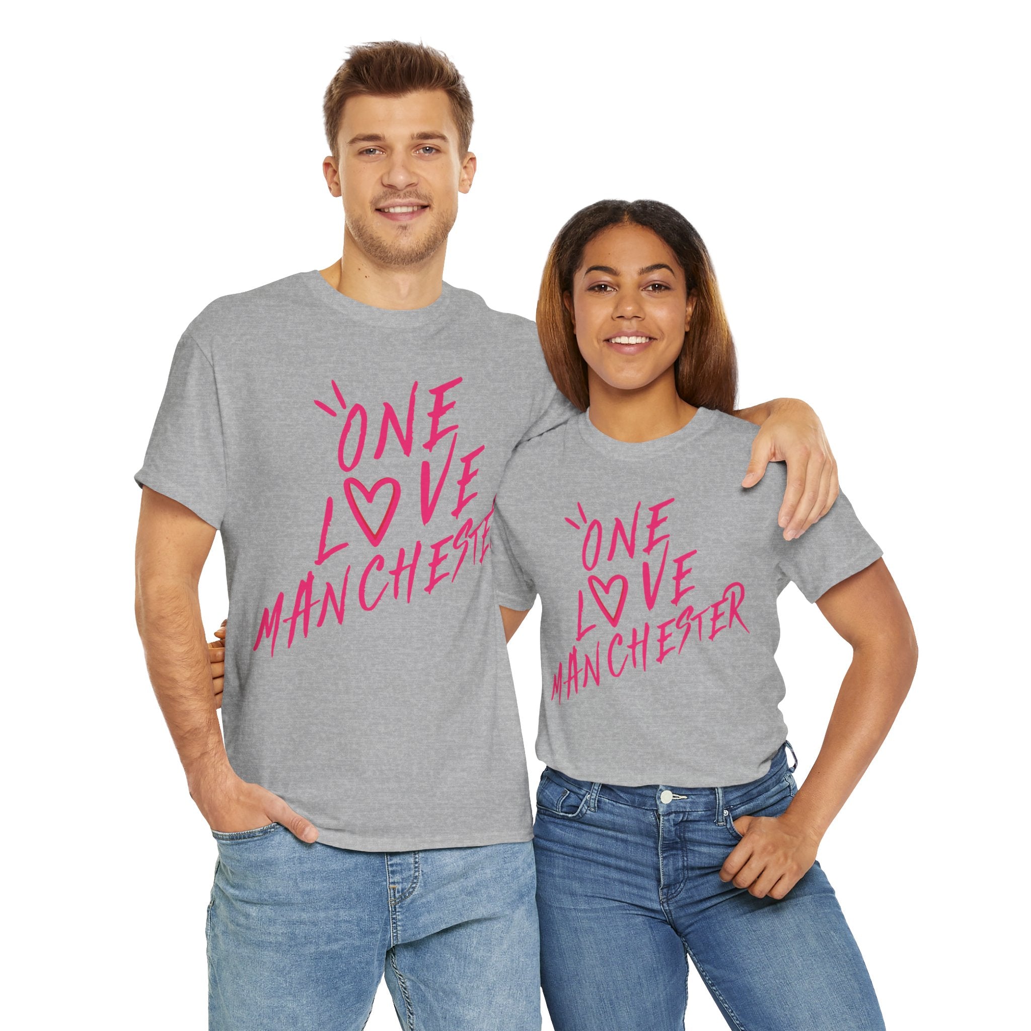 One Love Manchester Hot Pink - Unisex Heavy Cotton Tee