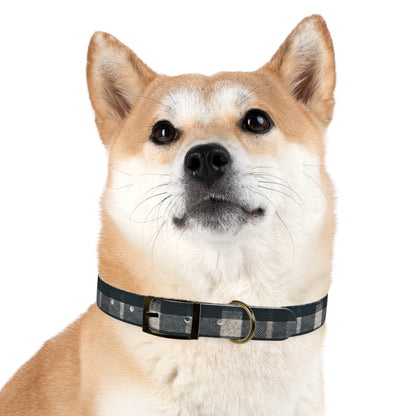 Midnight Blue Plaid Dog Collar