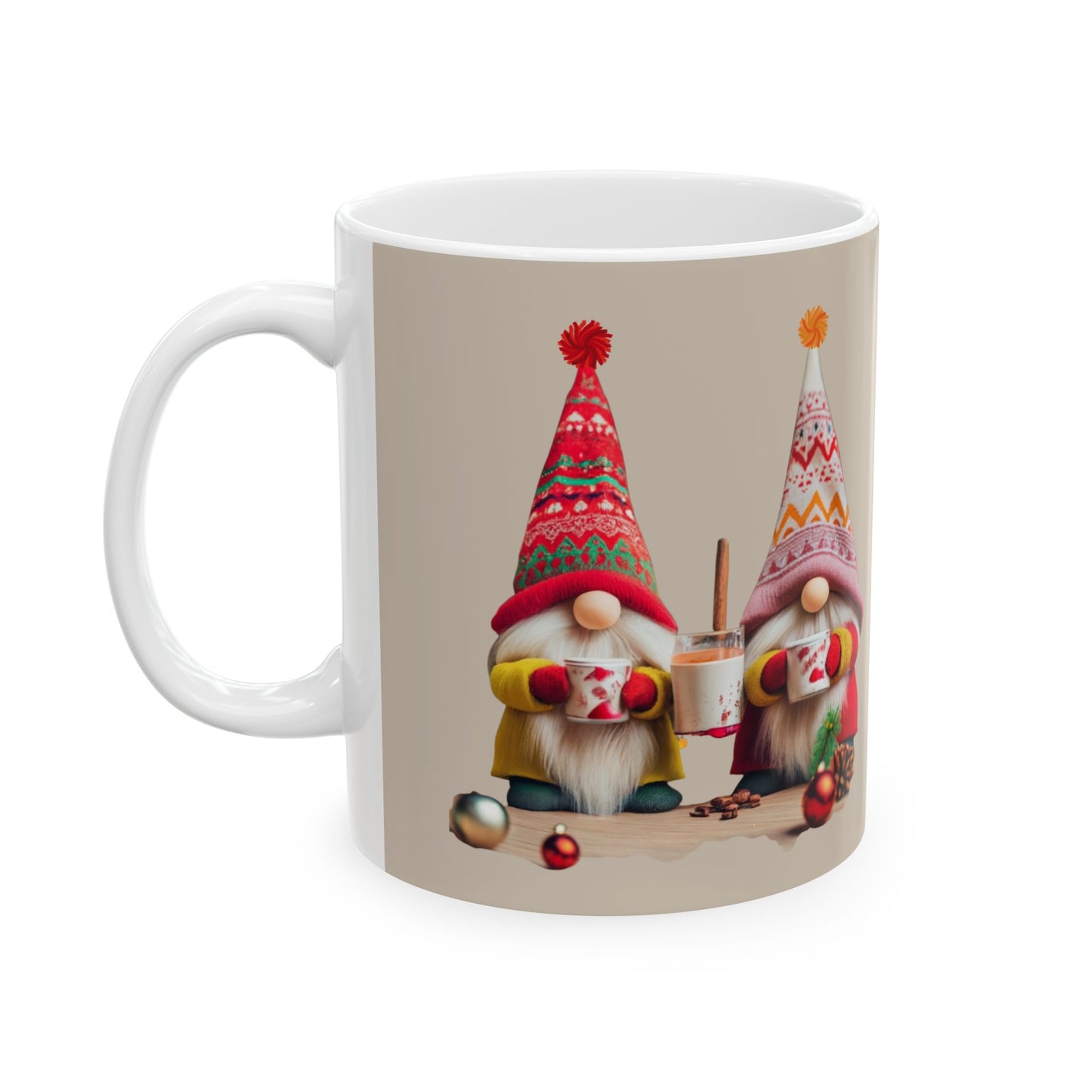 Two Christmas Gnomes Ceramic Mug 11oz