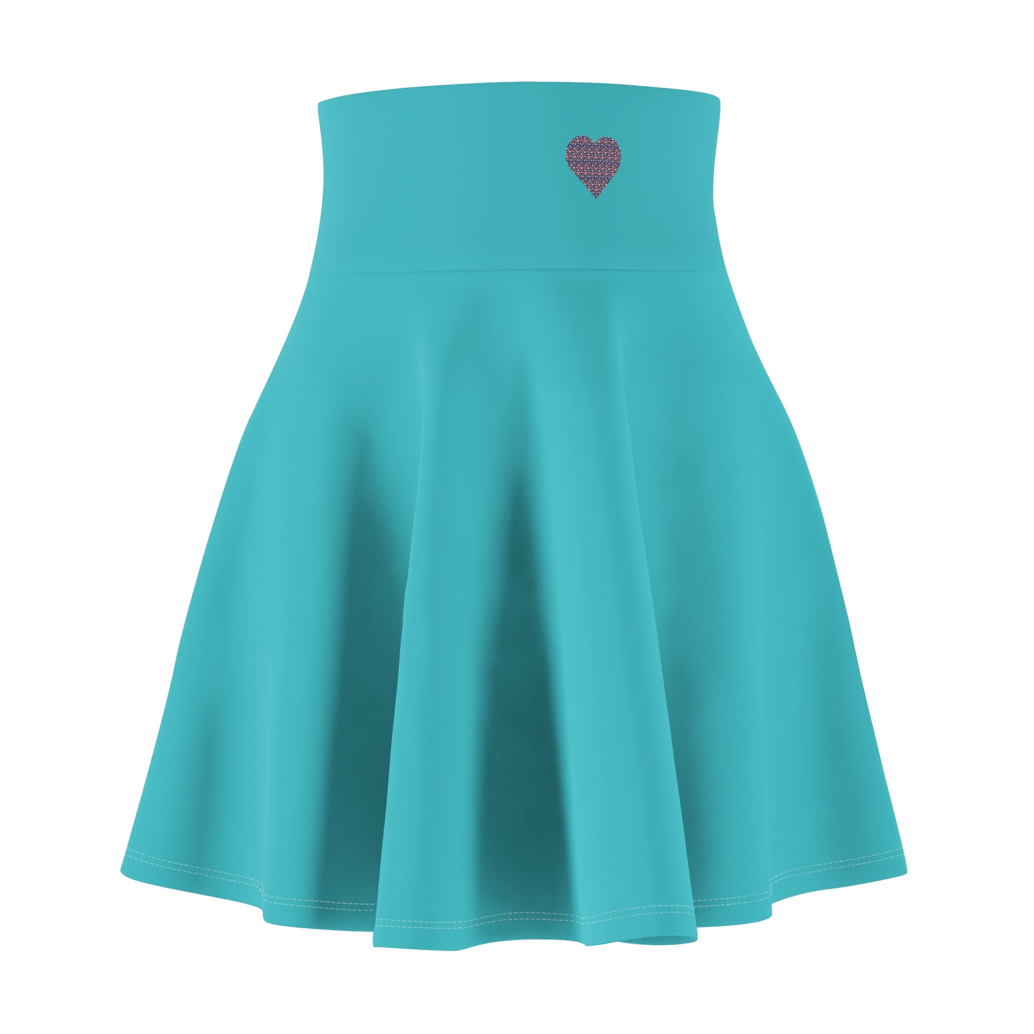 Up-Hearted Tahiti Blue Women's Skater Skirt (AOP)