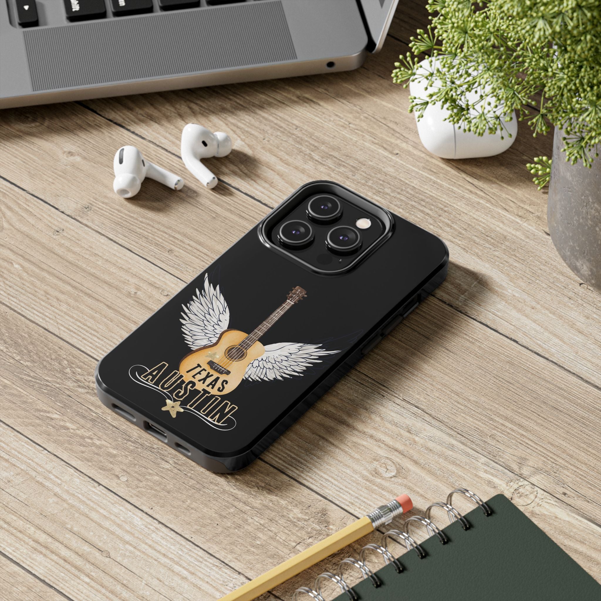 Austin, Texas Wings Guitar Tough Phone Case – iPhone 14, 15, 16