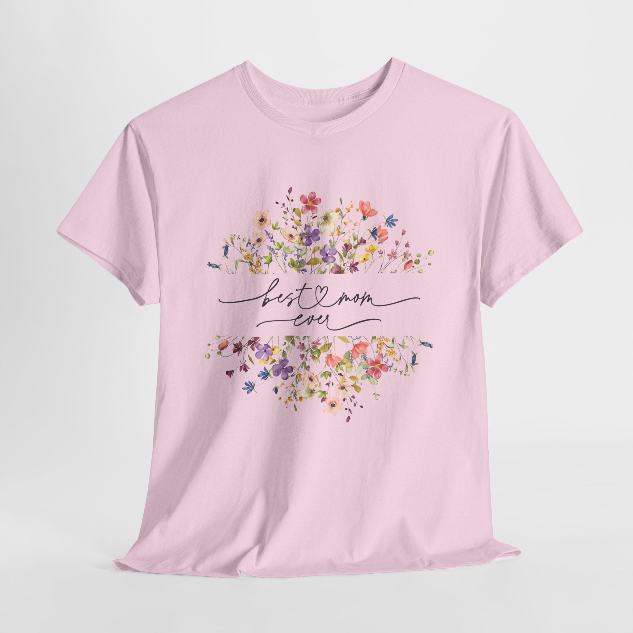 Best Mom Floral Unisex Heavy Cotton Tee - Spruced Roost