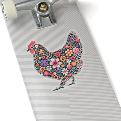 Floral Chicken Kiss-Cut Stickers