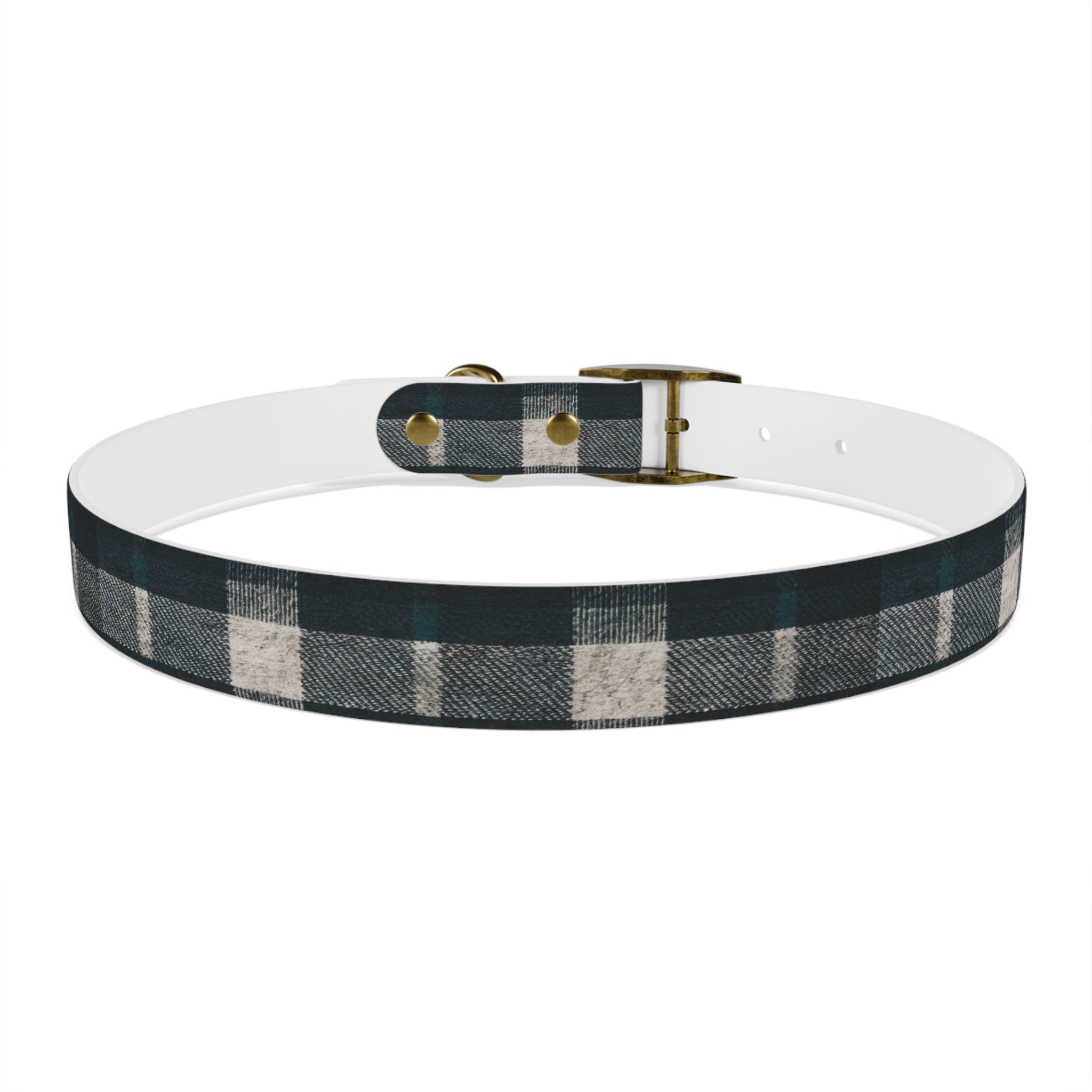 Midnight Blue Plaid Dog Collar