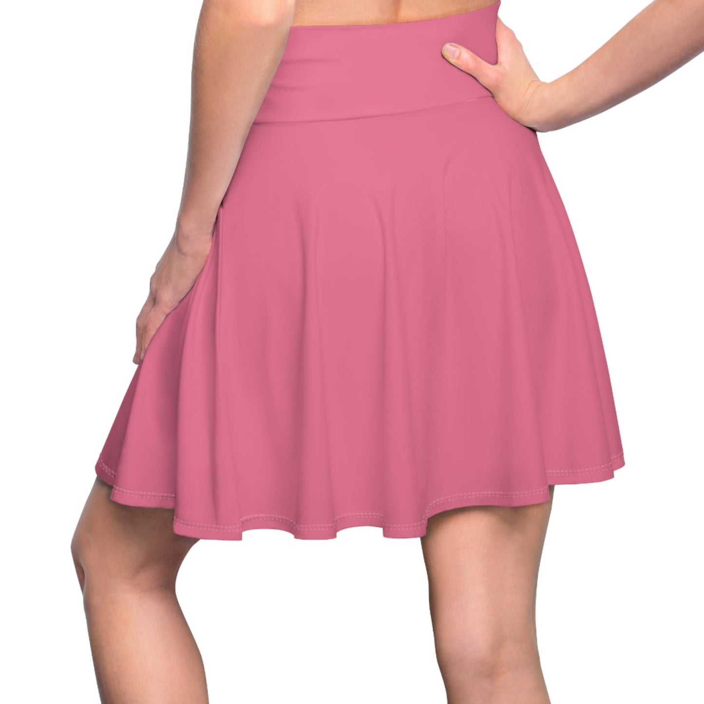 Hot Pink Up-Hearted Women's Skater Skirt (AOP)