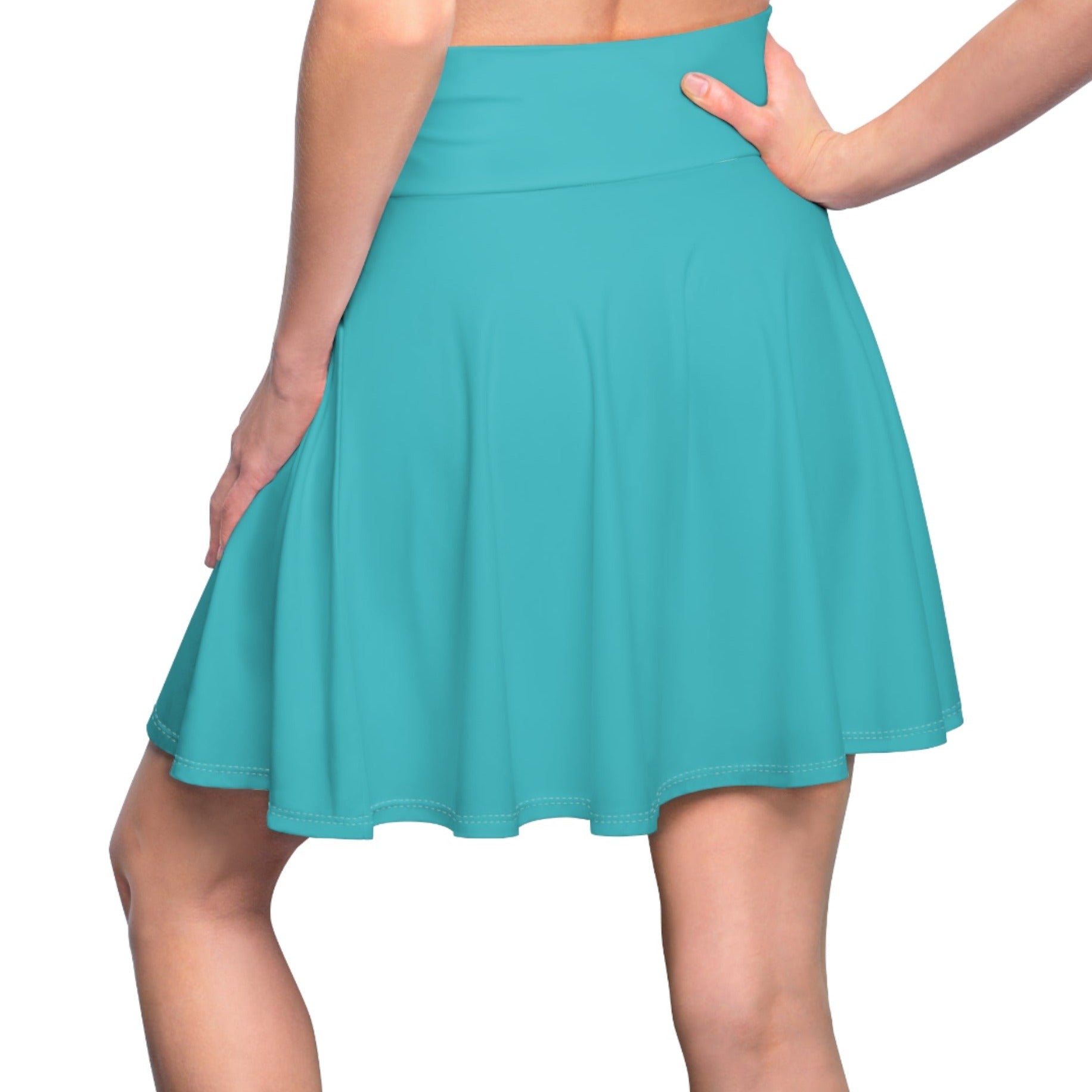 Up-Hearted Tahiti Blue Women's Skater Skirt (AOP)