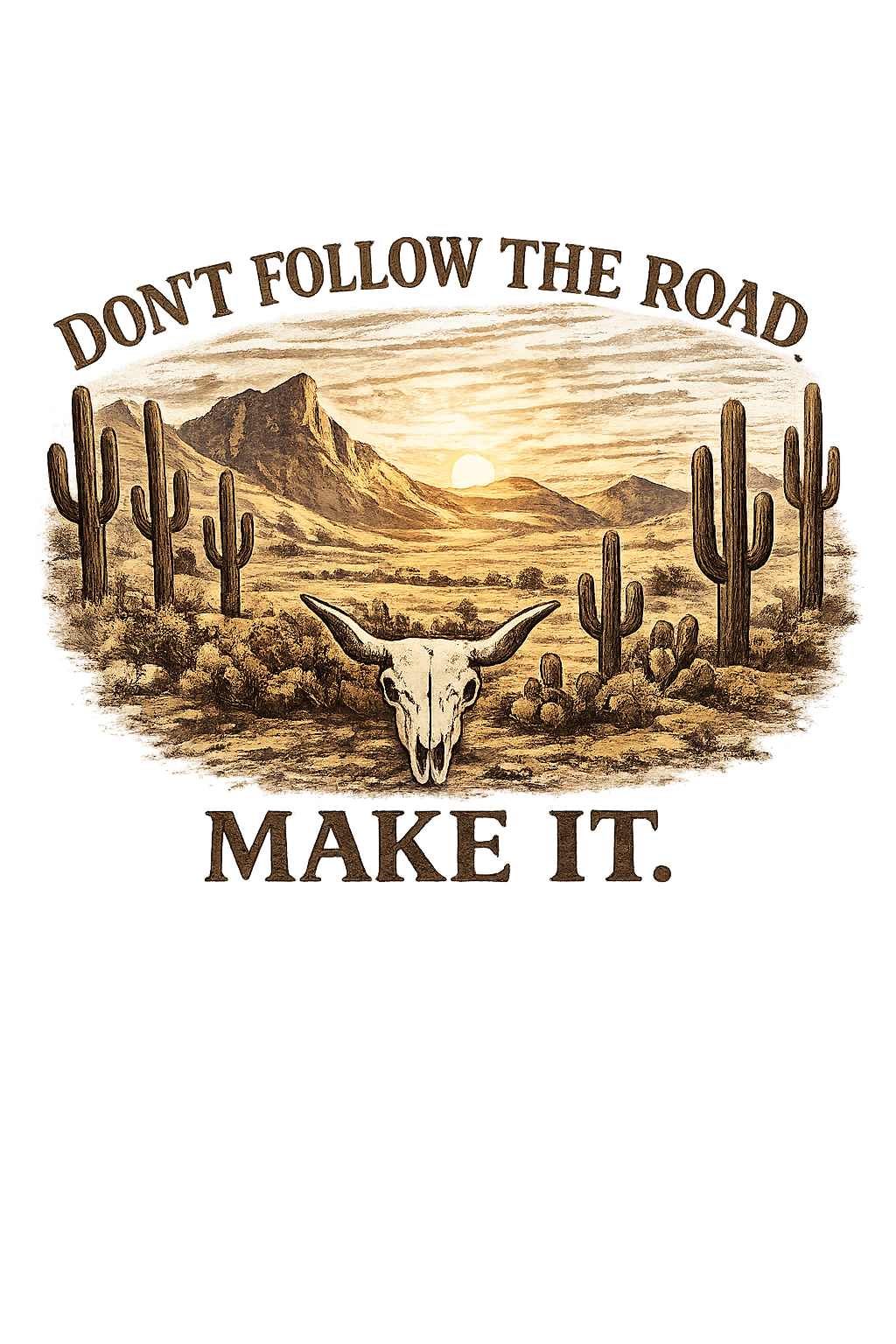 Don’t Follow the Road, Make It - Desert Adventure Graphic Tee T-Shirt