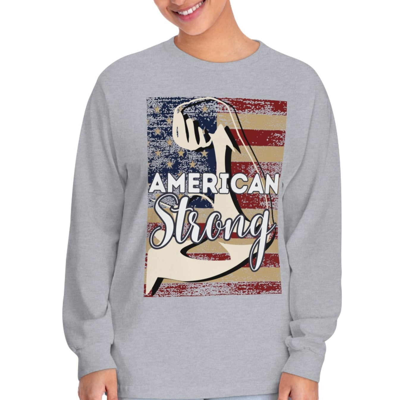 American Strong - Unisex Jersey Long Sleeve Tee - Spruced Roost