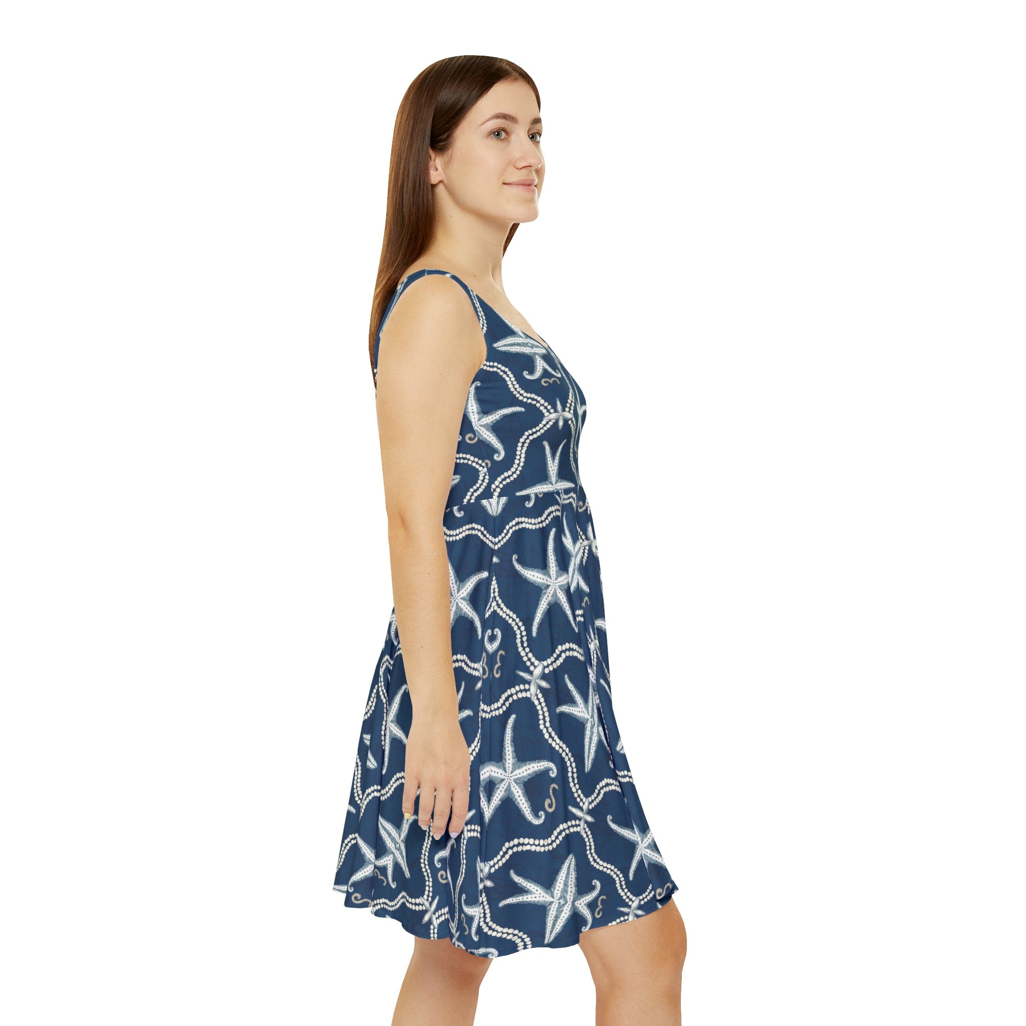 Nautical Starfish - Women's Skater Tank Dress (AOP)