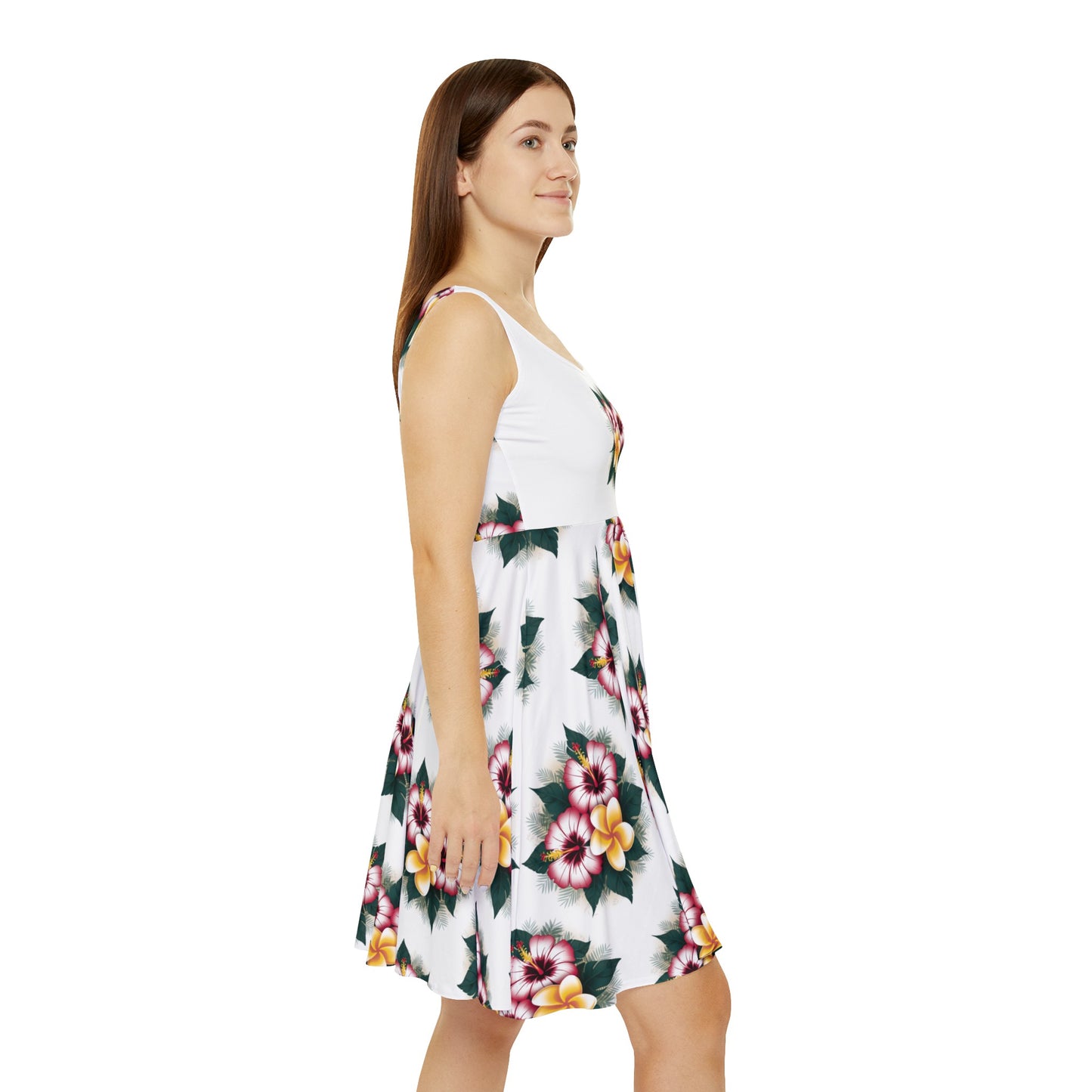 Polynesian Plumeria & Hibiscus - Women's Skater Tank Dress (AOP)