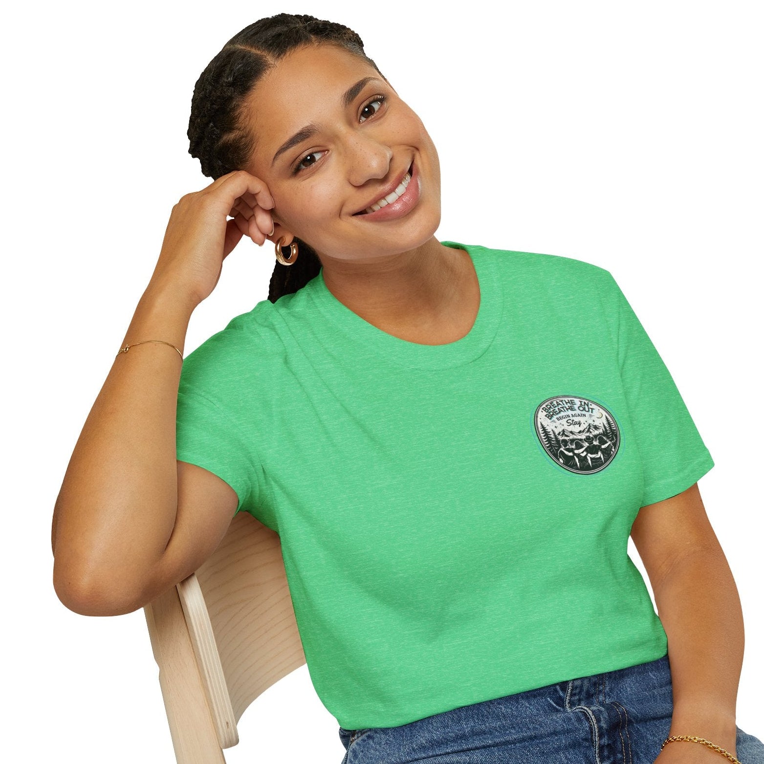 Breathe In,  Breathe Out - Women's Unisex Sized Crew Graphic T-Shirt
