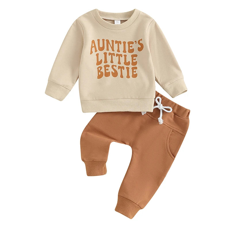 Aunties Little Bestie - Infant Toddler - Top &  Pant 2pc Outfit