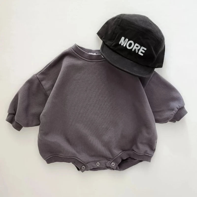 Newborn Infant Baby Girl Boy Sweatshirt Romper Long Sleeve 0-24M