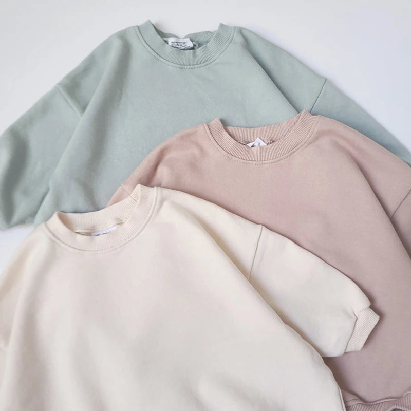Round Neck Sweatshirt Unisex Snap Onesie - Spring Colors