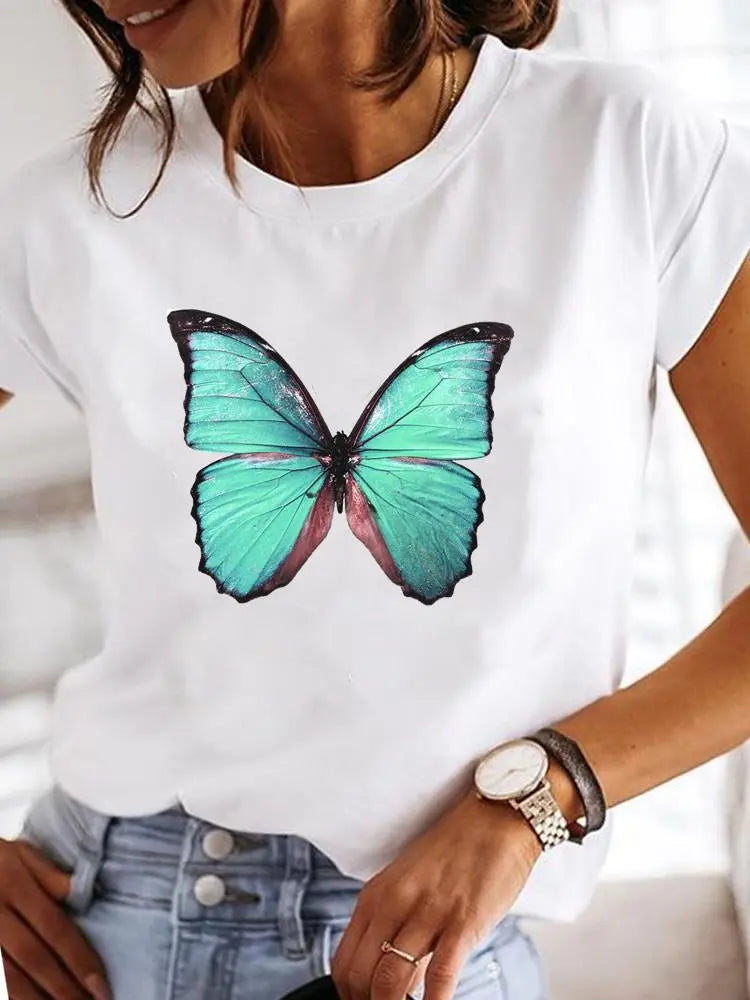 Butterfly Ladies Fashion Graphic Tee - S-3XL