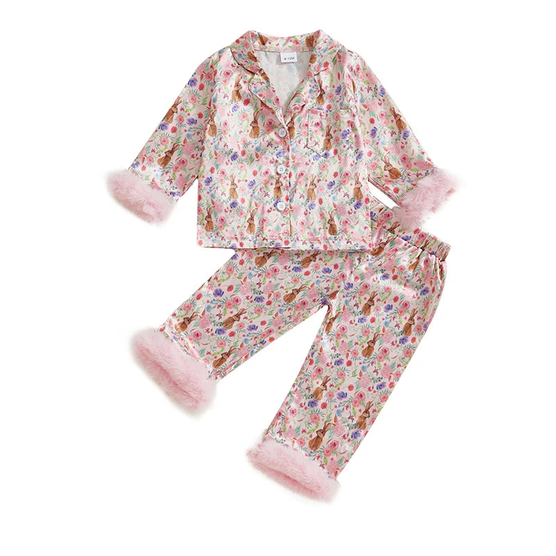 Emmababy Easter Bunny Pajama Set – Cozy &amp; Cute Sleepwear 2pc set