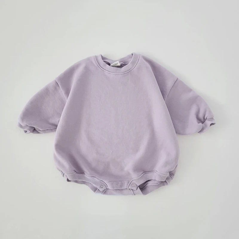 Round Neck Sweatshirt Unisex Snap Onesie - Spring Colors