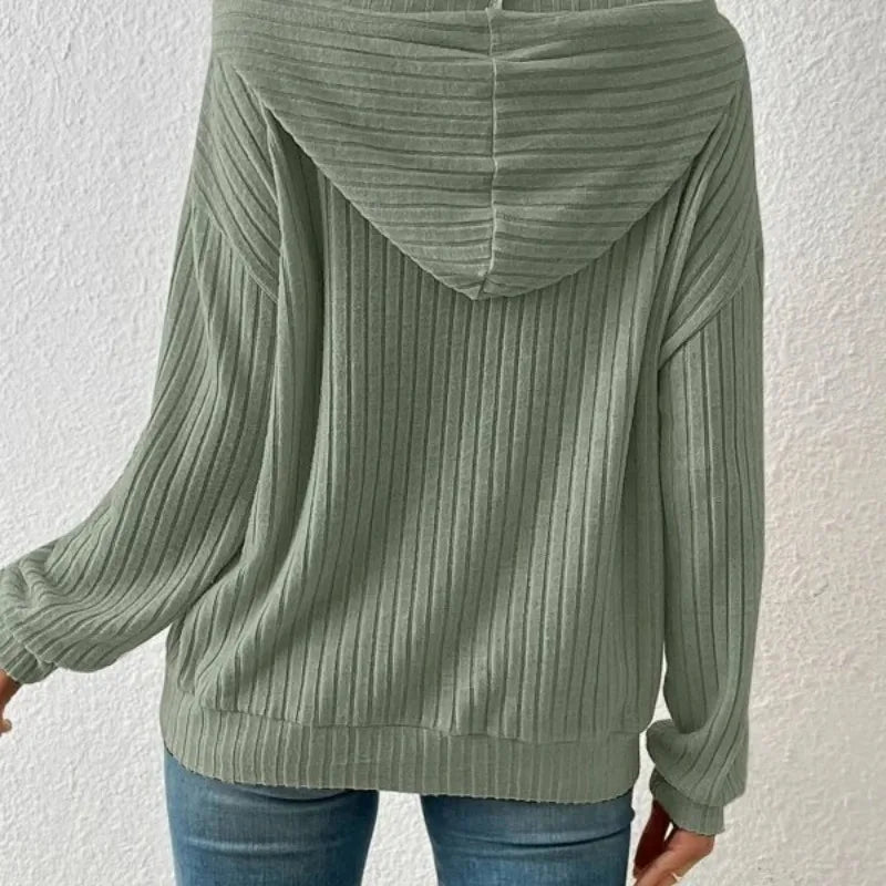 Comfy Vertical Striped Hooded Sweatshirt - 4 Colors - S-2XL