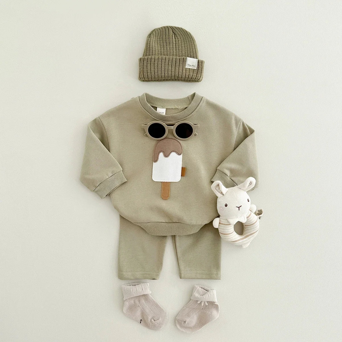 Popsicle Clothing Set Toddler Casual 2PCS Set Long- Sleeved Pants Children's Suits